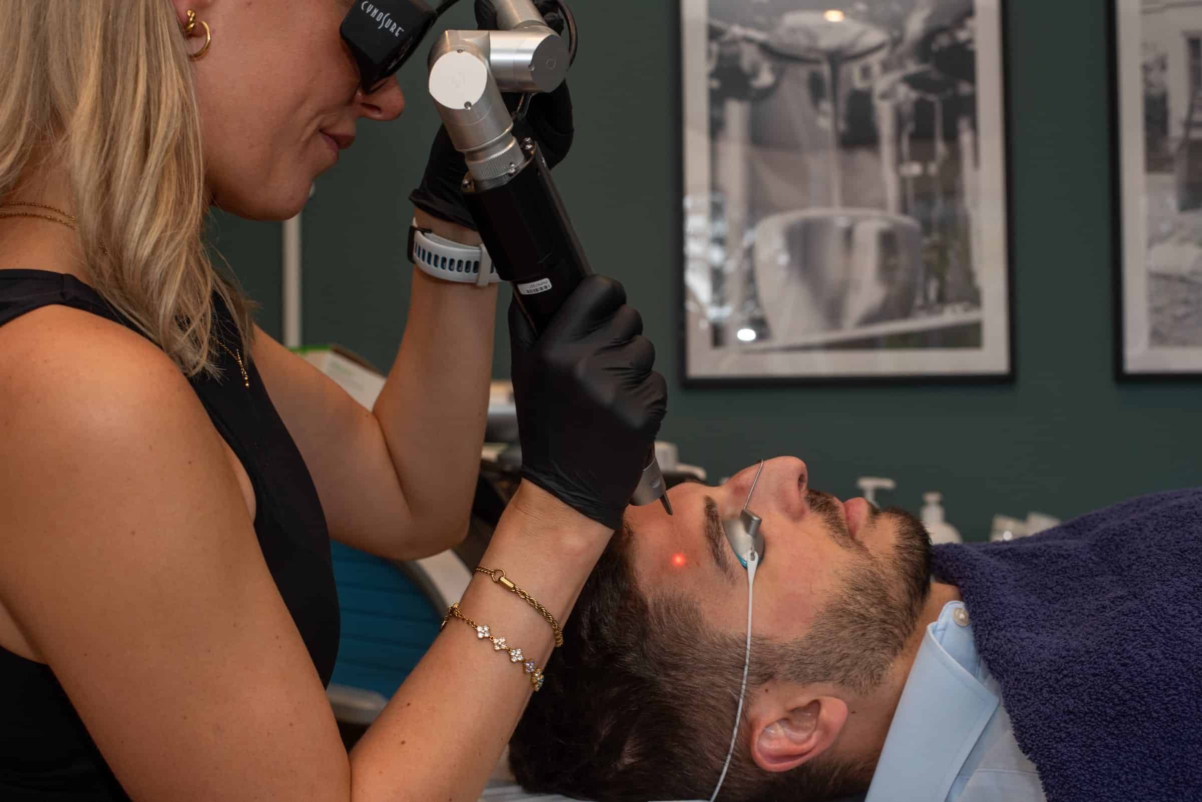 A close view of a PicoSure laser treatment at Cannelle Skin Clinic in Summertown